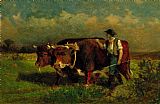 man with two oxen